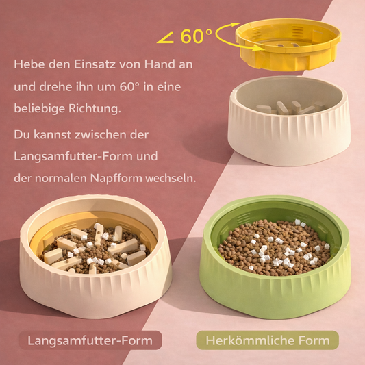 2-in-1 Anti-Schling-Napf für Hunde & Katzen